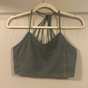Army green crop top